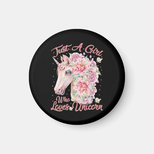Bara en flicka som Kärlek Unicorn Magnet (Framsidan)