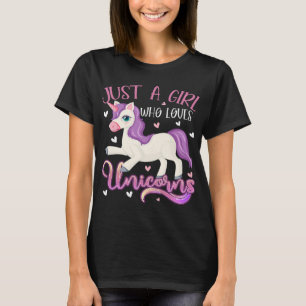 Bara en flicka som Kärlek Unicorns-fonttyper Unico T Shirt