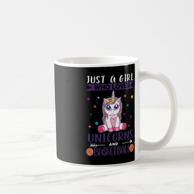Bara en flicka som Kärlek Unicorns och Basketball Kaffemugg (Höger)