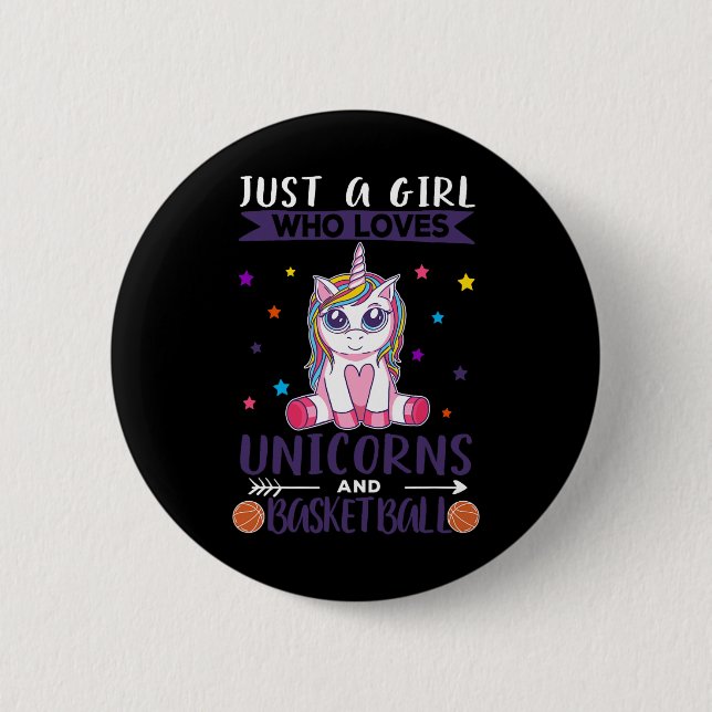 Bara en flicka som Kärlek Unicorns och Basketball Knapp (Framsida)