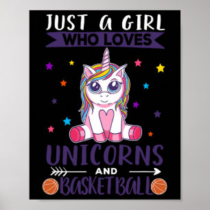 Bara en flicka som Kärlek Unicorns och Basketball Poster