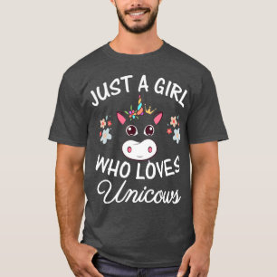 Bara en flicka som kärlek Unicows Cow Unicorn Äl T Shirt