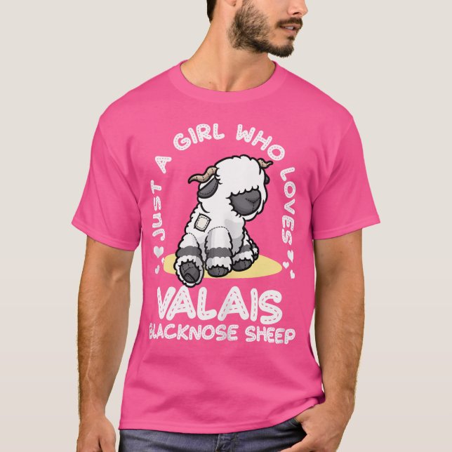 Bara en flicka som Kärlek Valais BlRecogse Sheep T Shirt (Framsida)