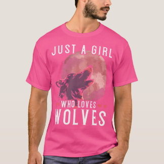 Bara en flicka som Kärlek Varg Forest Animal Women T Shirt