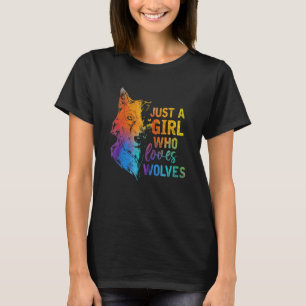 Bara en flicka som Kärlek Vargar Animal Porträtt G T Shirt