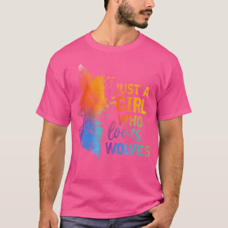 Bara en flicka som Kärlek Vargar Animal Porträtt G T Shirt