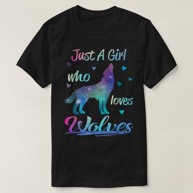 Bara en flicka som Kärlek Vargar Animal T-Shirt (Design framsida)