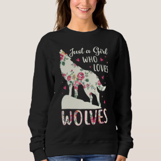 Bara en flicka som Kärlek Vargar Cute Varg Silhoue T Shirt