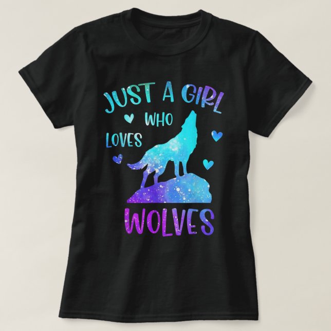 Bara en flicka som Kärlek Vargar regnbåge ger till T Shirt (Design framsida)