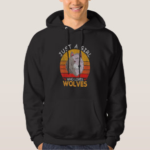 Bara en flicka som Kärlek Vargar Varg Girl Hoodie