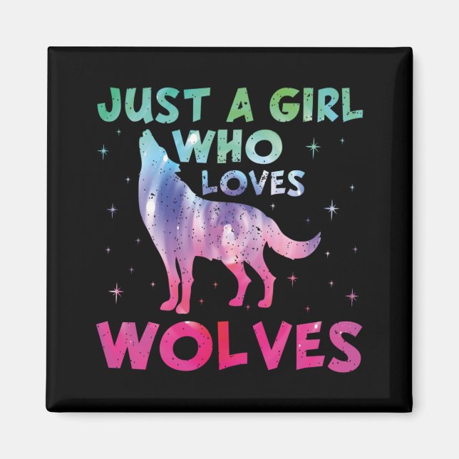 Bara en flicka som Kärlek Vargar Watercolor Magnet (Framsidan)