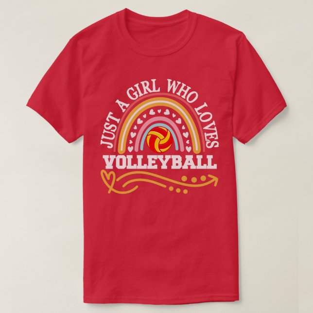 Bara en flicka som Kärlek volleyball Rainbow ger f T Shirt (Design framsida)