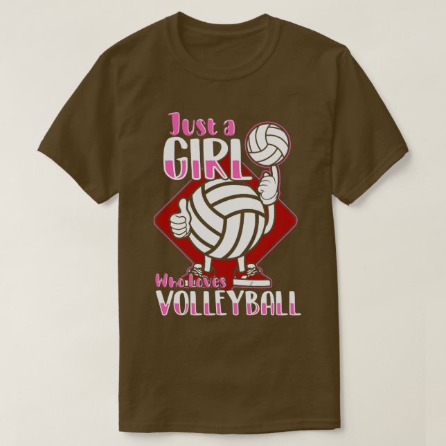 Bara en flicka som Kärlek Volleyball T Shirt (Design framsida)