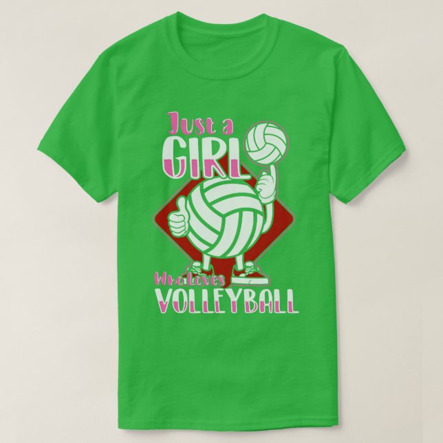 Bara en flicka som Kärlek Volleyball T Shirt (Design framsida)