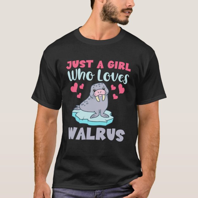 Bara en flicka som Kärlek Walrus Tusks Ice Rink Ma T Shirt (Framsida)