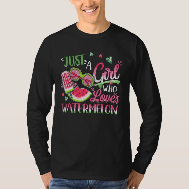 Bara en flicka som Kärlek Watermelon T Shirt (Framsida)