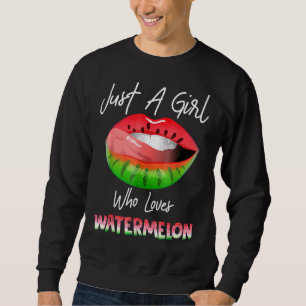 Bara en flicka som Kärlek Watermelon Watermelon Lä Lång Ärmad Tröja