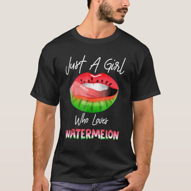 Bara en flicka som Kärlek Watermelon Watermelon Lä T Shirt (Framsida)