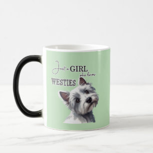 Bara en flicka som Kärlek Westies Cute Westie Art Magisk Mugg