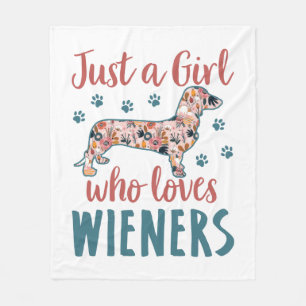Bara en flicka som Kärlek Wiener Dachshund Älskare Fleecefilt