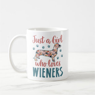 Bara en flicka som Kärlek Wiener Dachshund Älskare Kaffemugg