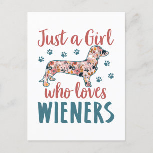 Bara en flicka som Kärlek Wiener Dachshund Älskare Vykort