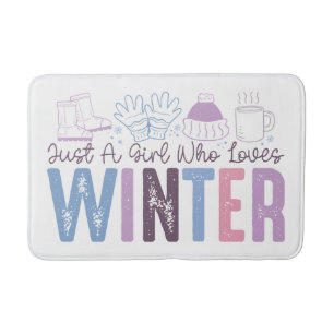 Bara en flicka som Kärlek Winter Cute Säsong Desig Badrumsmatta