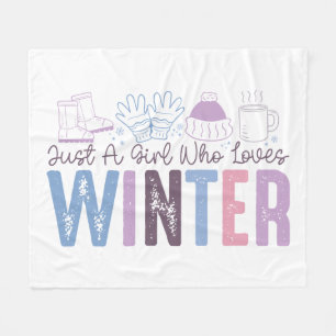 Bara en flicka som Kärlek Winter Cute Säsong Desig Fleecefilt