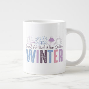 Bara en flicka som Kärlek Winter Cute Säsong Desig Jumbo Mugg