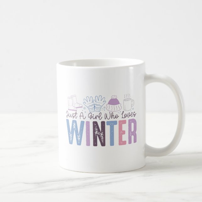 Bara en flicka som Kärlek Winter Cute Säsong Desig Kaffemugg (Höger)