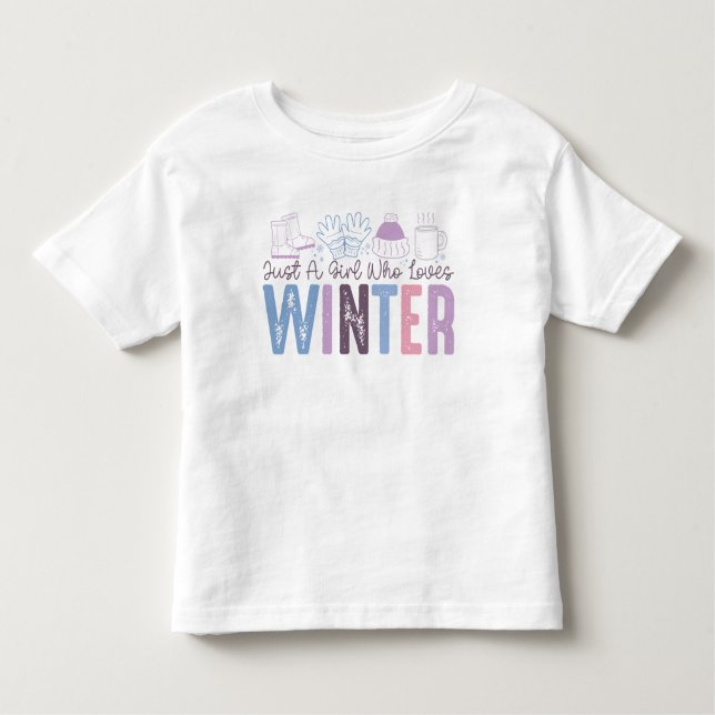 Bara en flicka som Kärlek Winter Cute Säsong Desig T Shirt (Framsida)