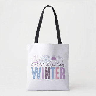 Bara en flicka som Kärlek Winter Cute Säsong Desig Tygkasse
