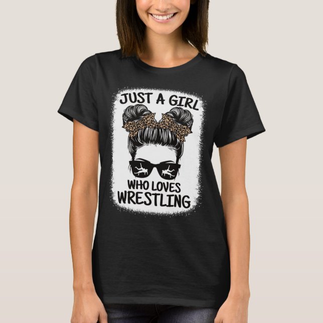 Bara en flicka som Kärlek Wrestling Funny Wrestle  T Shirt (Framsida)