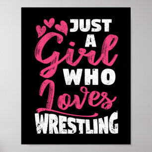 Bara en flicka som Kärlek Wrestling Girls Funny Wr Poster