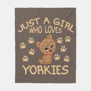 Bara en flicka som Kärlek Yorkies Fleecefilt