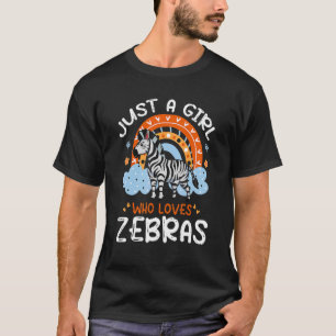 Bara en flicka som Kärlek Zebror Cute Zebra Flower T Shirt