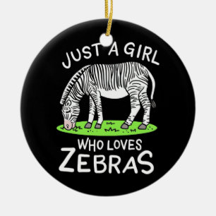 Bara en flicka som Kärlek Zebror Julgransprydnad Keramik