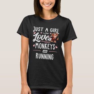 Bara en flicka som Kärlekar apor och driver kvinno T Shirt