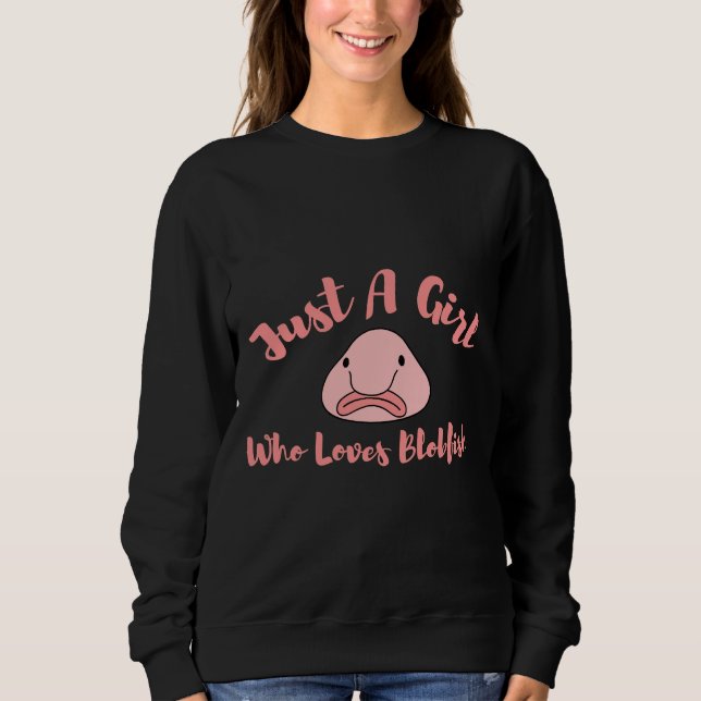 Bara en flicka som Kärlekar blobfish Cute for Fish T Shirt (Framsida)