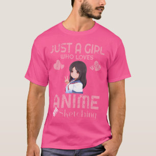 Bara en flicka som Kärlekar djur och fjällar Teckn T Shirt