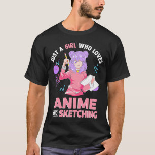 Bara en flicka som Kärlekar djur och fjällar Teckn T Shirt