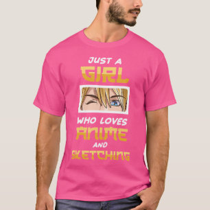 Bara en flicka som Kärlekar djur och fjällar Teckn T Shirt