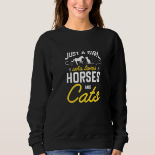 Bara en flicka som Kärlekar hästar och katter för T Shirt
