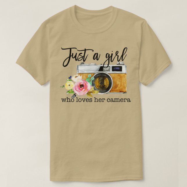 Bara en flicka som kärlekar hennes kamera; fotogra t shirt (Design framsida)