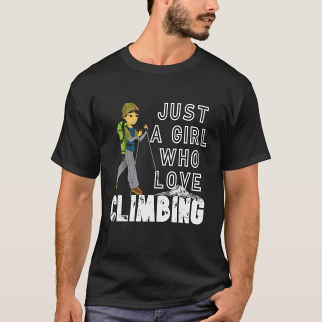 Bara en flicka som klättrar i Kärlek Sten T Shirt (Framsida)