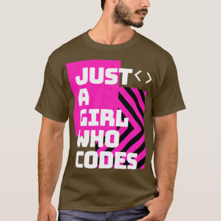 Bara en flicka som kodar Dator Geek Female Coder T Shirt