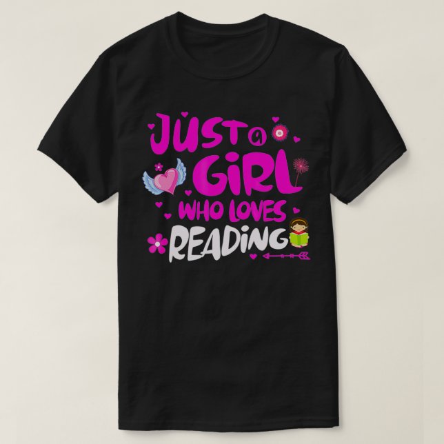Bara en flicka som läser Kärlek T Shirt (Design framsida)