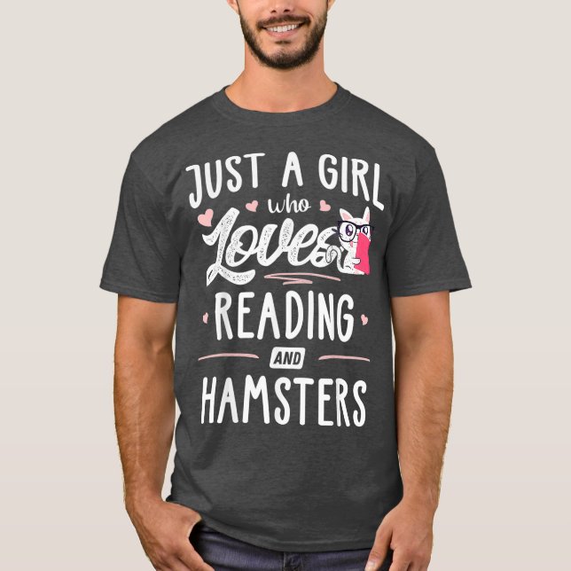 Bara en flicka som läser och Hamsters ger Kärlek T Shirt (Framsida)