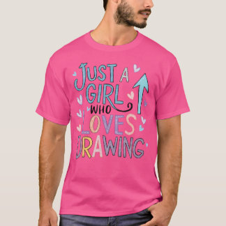 Bara en flicka som skissar Teckning i Kärlek T Shirt