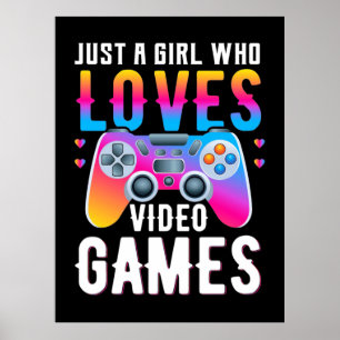 Bara en flicka som spelar videospel i Kärlek Poster
